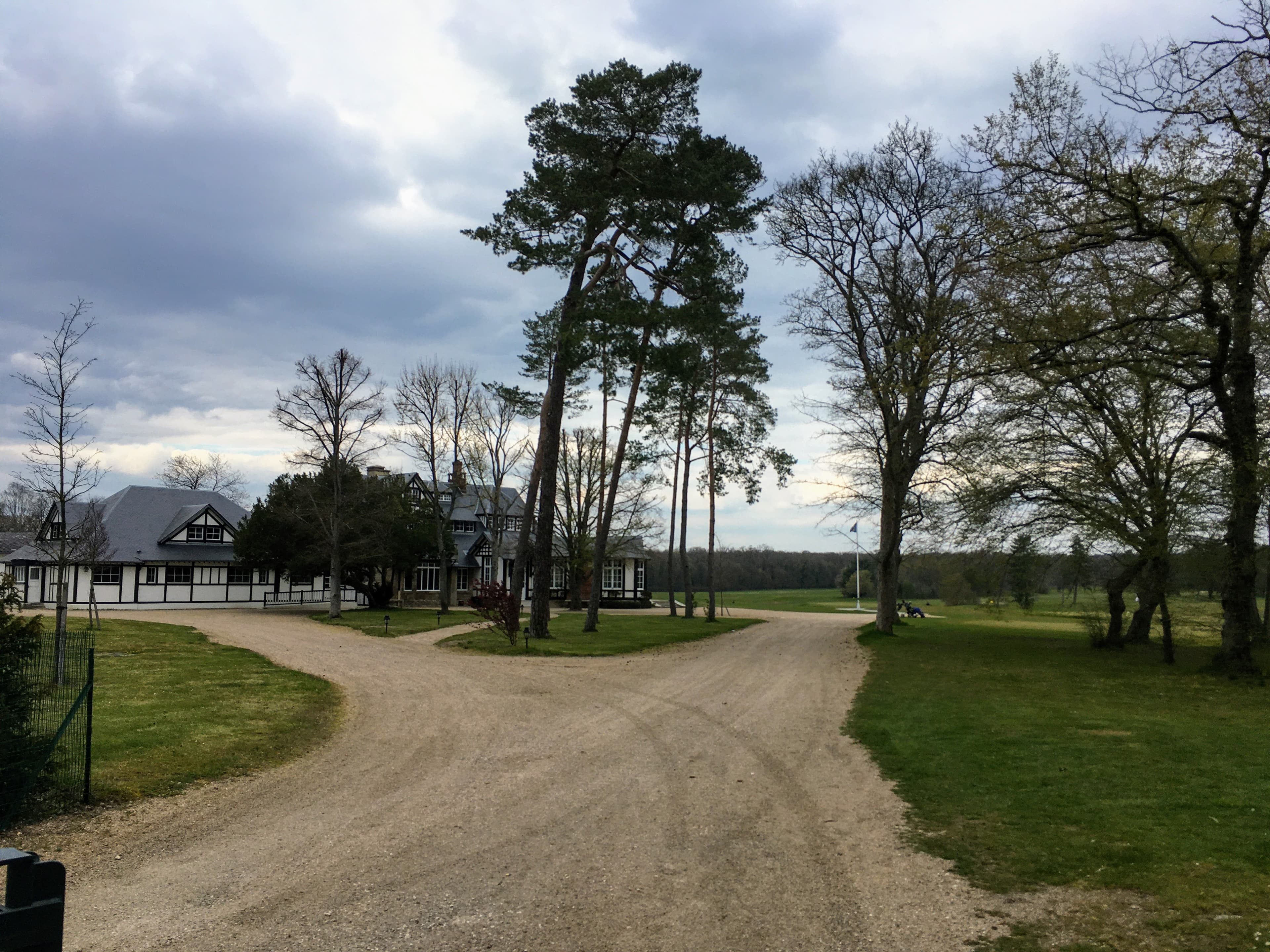 Entrance and clubhouse of Golf de Chantilly, Oise, France