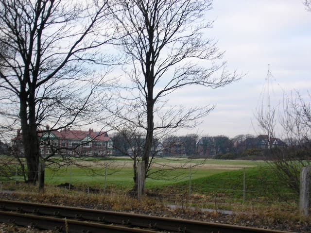 Royal Lytham & St Annes Golf Club course and clubhouse, Lancashire, England