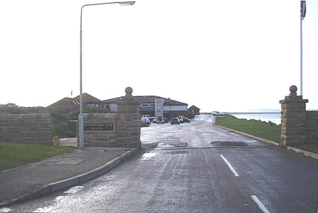 Entrance to Nairn Golf Club, Highland, Scotland