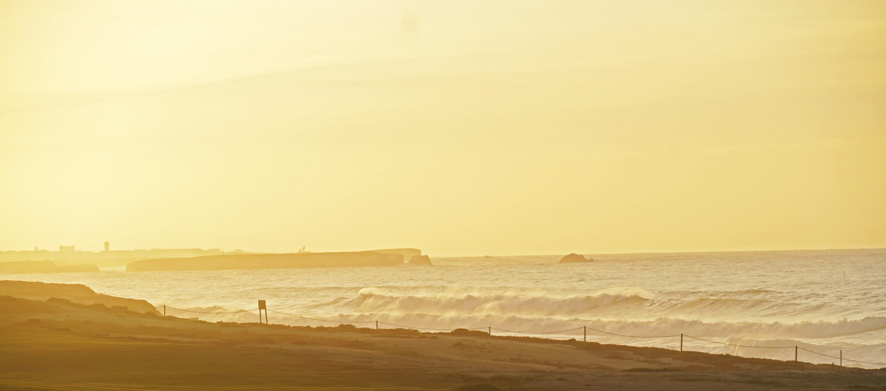 Golden-hour view of the Praia D'el Rey golf links on Portugal's Silver Coast